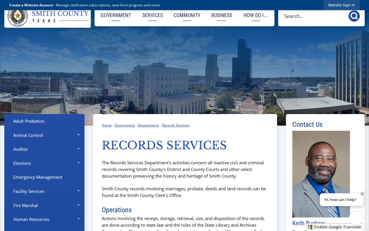 Smith County criminal records archive and Cotton Belt counter